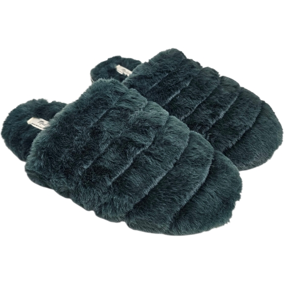 Madewell Shoes - NWT Madewell Plush Cozy Faux Fur Slippers - Forest Green Size 10